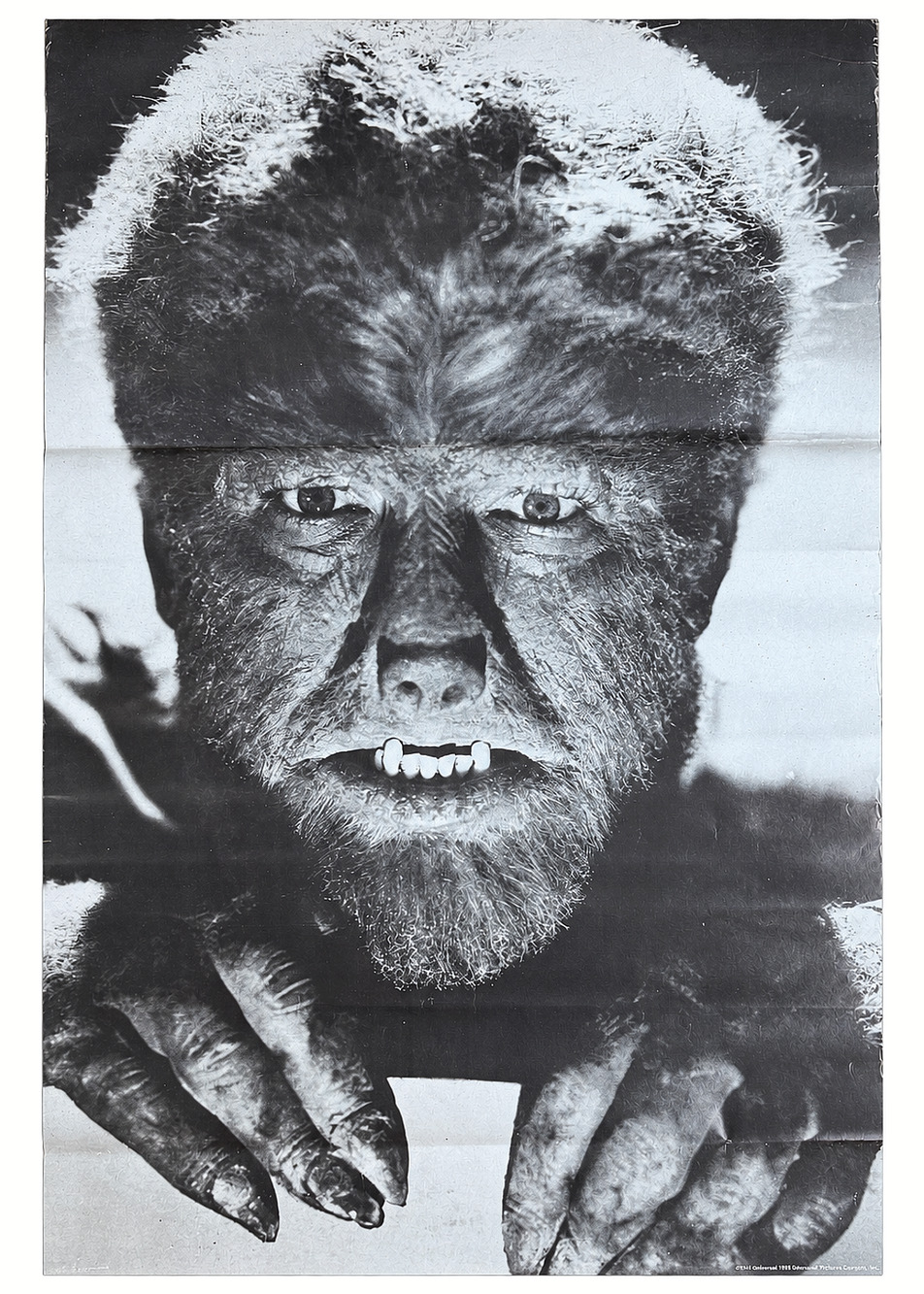 1959 Universal The Wolf Man Larry Talbot B&W Poster Print Reproduction EUC